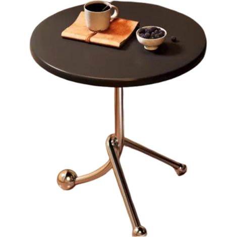 Petite table d’appoint ronde, table de chevet moderne avec support élégant pour salon, chambre, plantes et décoration intérieure ou extérieure, blanche (1/5)