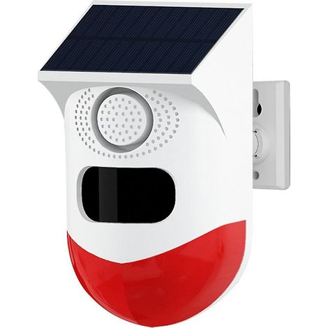 Lampe solaire extérieure sans fil RF433 avec alarme infrarouge (120 dB), orientable à 110°