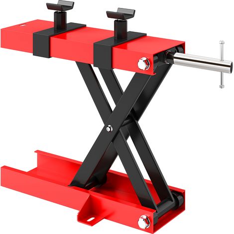 Cric per moto, piattaforma elevatrice a forbice, altezza di sollevamento 9,5-40 cm, portata 500 kg, 45 x 15 x 9,5-40 cm, rosso