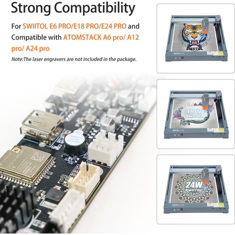 Graveur laser de remplacement de carte mère 32 bits pour E6 PRO/E18 PRO/E24 PRO et compatible avec la machine de découpe et gravure ATOMSTACK A6 pro/A12 A24 pro (1/5)