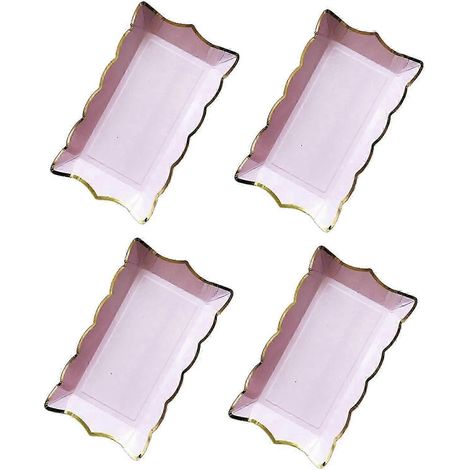 plateaux de service jetables en papier pour sushis et desserts de restaurant-Purple (1/5)