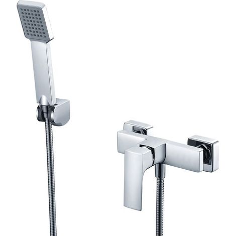 IMEX Set doccia Serie BALI in Ottone cromato mit ABS Duschhalter Metallbrauseschlauch 180 cm Keramik-Kartusche Ø35 mm – Miscelatore doccia BALI (1/2)