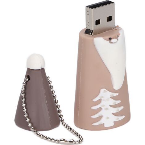 Clé USB 64GB Père Noël - Stockage Portable USB 2.0 - Cadeau de Noël Mignon - Gris