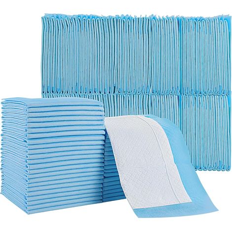 Lot de 50 alèses jetables, 43 x 61 cm, pour bébés, idéales pour l'incontinence. Matière respirante et ultra-absorbante, surface à séchage rapide, douce, bleue. (1/5)