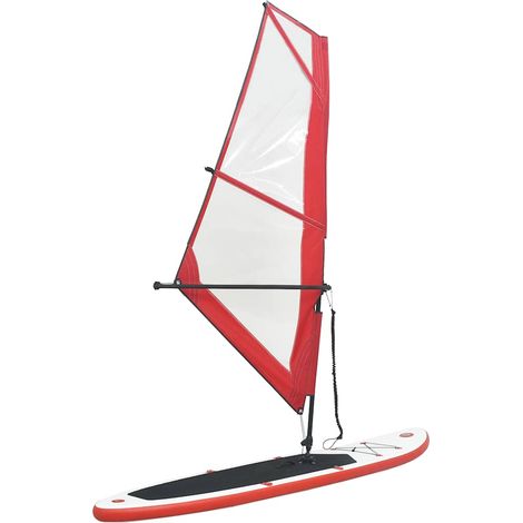 Teenpull – Aufblasbares SUP-Board mit Segel Set Rot und Weiß (1/5)