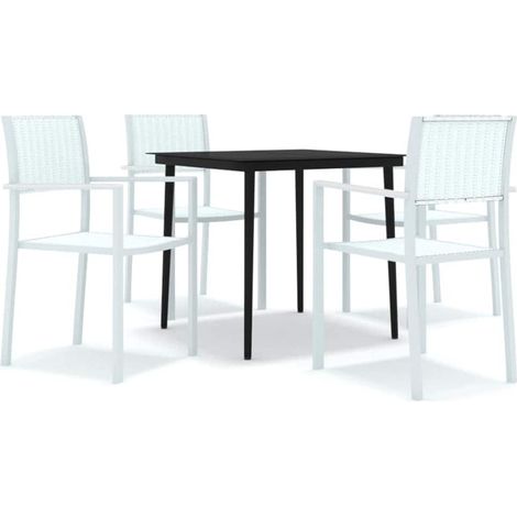 Maison Exclusive - Set Mobili da Pranzo per Giardino 5 pz Bianco (1/5)