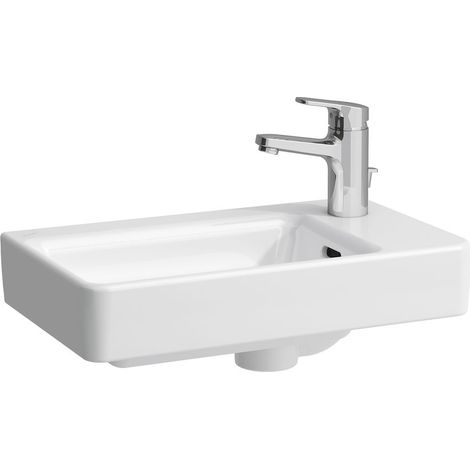 Laufen Handwaschbecken Laufen Pro S 280x480x150mm, Weiß, asymmetrisch 1 Hahnloch, rechts mit Überlauf Becken links