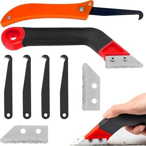 8 PCS Joint Scraper, Tile Joint Scrapers, Tile Joint Scraper, Tile Joint Scraper Tool with 7 Replacement Blades, Tile Cleaning Razor Scraper, Tile Joint Scraper (1/5)