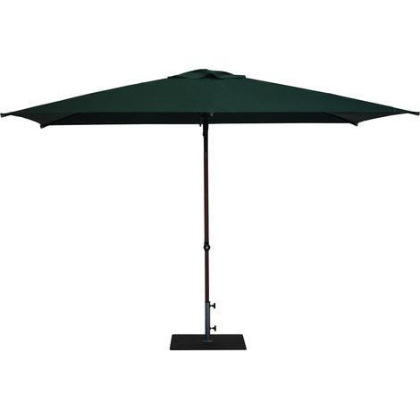 Ombrellone da Giardino 3x2 m Palo Ø38 mm in Alluminio Effetto Legno Tessuto Poliestere Trend Wood Verde (1/5)