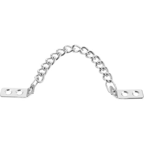 Chaîne de porte d'entrée en métal argent, chaîne antivol facile à installer, suspension pour portes de meubles et comptoirs (1/5)