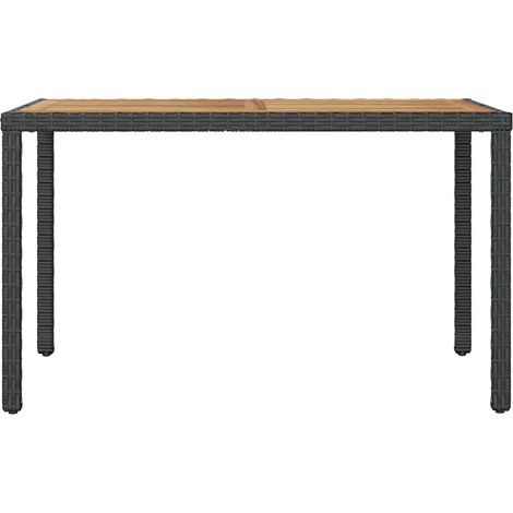 vidaXL Mesa de jardín madera maciza acacia negro y marrón 123x60x74 cm (1/2)