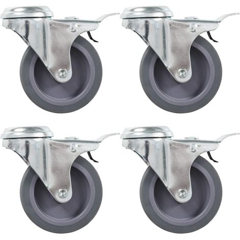 8 pcs Roulettes pivotantes à trou de boulon 75 mm Roulettes Meuble Roulettes de Transport BZREH3284521 (1/5)