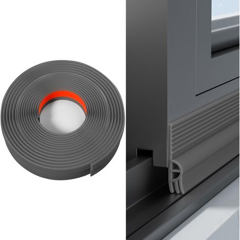 Joint Fenetre Isolation Thermique et Phonique Autocollante, Bande d'Etanchéité pour Fenetre Anti Froid, Bande de Joint Fenetres Coulissante pour Isoler du Bruit, Anti-intempéries (Gris, 4m)