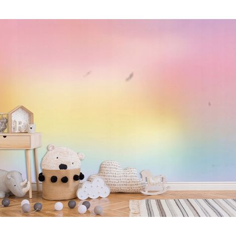 Fototapete Farbverlauf Pastell Rosen, für Kinderzimmer, 150 x 105 cm – Komplettset inkl. Kleister & Anleitung (1/5)