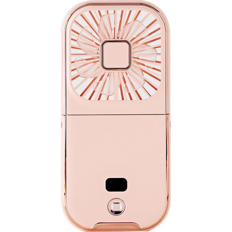 Desktop fan, rechargeable mini fan, portable fan, ultra-thin and foldable, with phone stand, 3000mAh capacity, pink. (1/5)