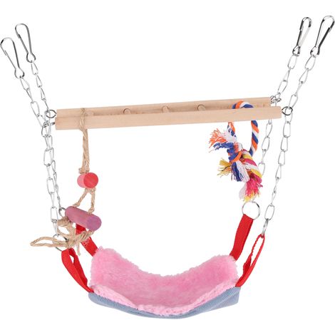 Kletterspielzeug für Papageien – Bunte Hängeleiter, rosa Vogelkäfig-Zubehör (1/5)
