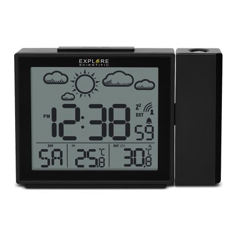 Explore Scientific Horloge de table moderne noir design