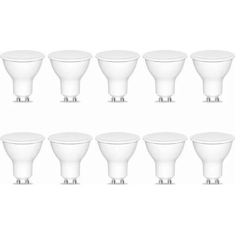 Ampoules LED GU10, lumière blanche froide, 7 watts (équivalent à une ampoule halogène de 70 watts), 720 lumens, ampoules projecteurs LED, non dimmables, paquet de 20. (1/5)