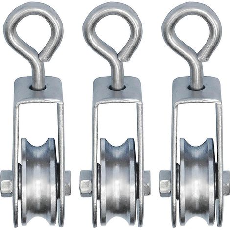 3 mini-poulies à roulements à billes, 28 mm, pour corde de 6 mm, charge admissible : 30 kg (1/5)