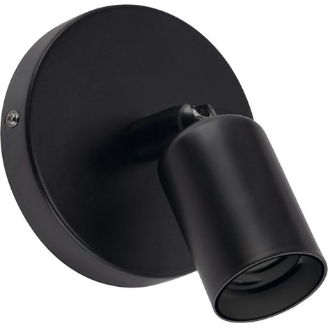 Spot applique métal E27 orientable noir spot mural