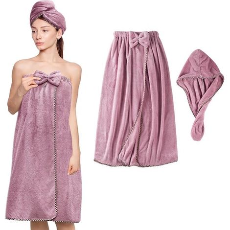 Serviette de Bain en Microfibre pour Femme Violette – Serviette de Douche Légère, Absorbante et à Séchage Rapide (1/5)