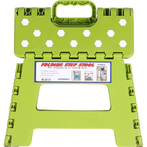 Tabouret Pliant En Plastique Épais Tabouret Portable Design Antidérapant Pour Intérieur Et Extérieur Vert 1 Pièce (1/5)