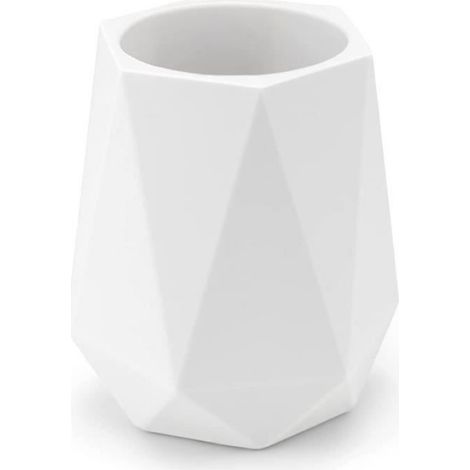 Porte Stylo en Silicone Pot à Crayon Bureau - Style Géométrique Blanc Pur - Pot a Crayon Original pour Stylos Pinceaux de Blanc pur (1/5)