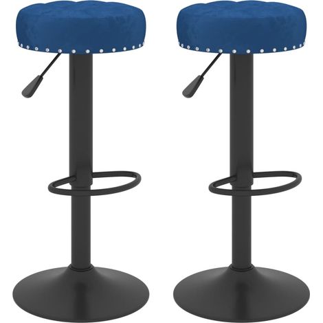 Barhocker 2 Stk. Blau Samt vidaXL