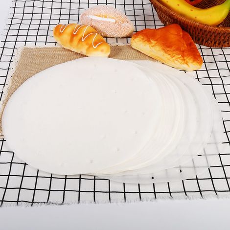 50 feuilles de papier vapeur en bambou pour dim sum, antiadhésives, pour la cuisson à la vapeur, usage cuisine et restaurant (10 pouces) (1/2)