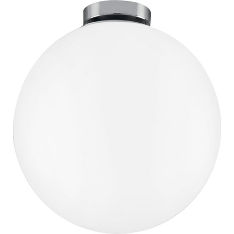 "Plafoniera CITY in metallo cromato con diffusore in vetro bianco 30 cm." (1/2)