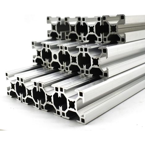 Lot de 12 profilés de rainure 8 30 x 30 mm - Découpe de 900 mm - Profilé en aluminium (1/4)