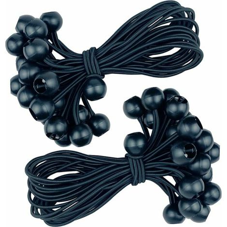 Confezione da 25 elastici da 15 cm, ideali per fissare tende, teloni, borse, trampolini e altro ancora.