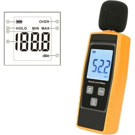 Portable Digital Noise Meter SPL Decibel Meter 30-130 dB(A) Measurement Volume Sound Tester