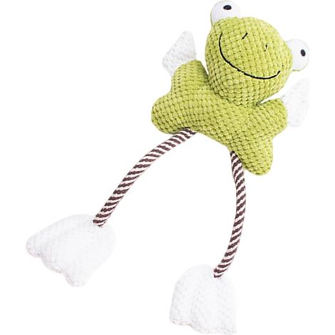 Plush Toys For Dogs Frog Shape Crinkle with Cotton Rope,Stuffed (1/5)