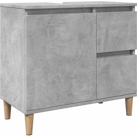 Armoire d'évier gris béton 65x33x60 cm bois d'ingénierie
