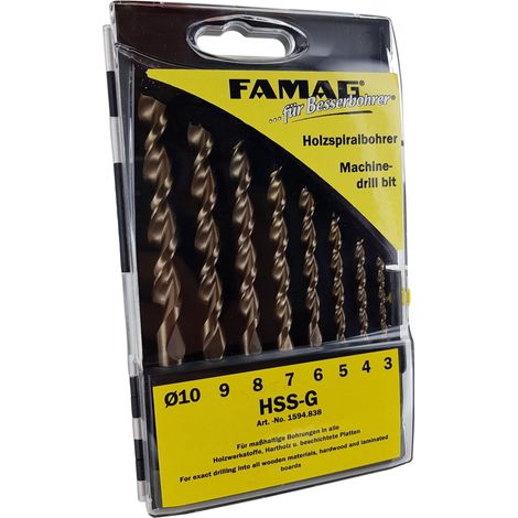 Famag Holzspiralbohrer-Satz HSS-G 8-tlg. 3