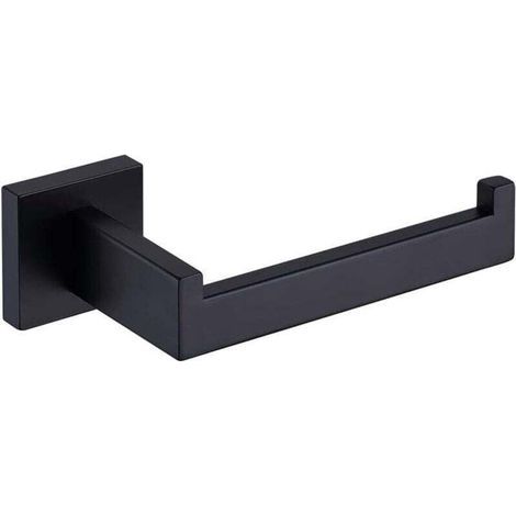 Porta carta igienica, dispenser e gancio da parete in acciaio inox nero opaco per bagno e cucina