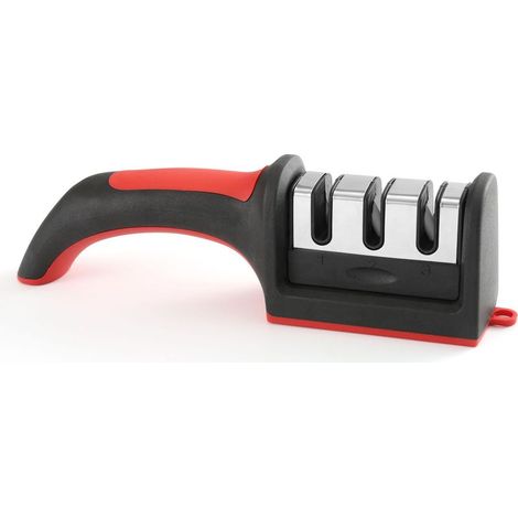 Affûteur de Couteaux 3 Étapes Manuel Professionnel pour Couteaux de Cuisine en Inox et Céramique – Base Antidérapante, Poignée Ergonomique, Affûtage Sécurisé (1/5)