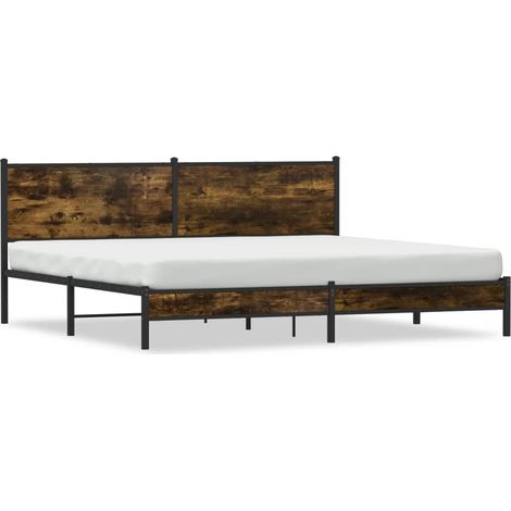 Maison Exclusive - Metallbett ohne Matratze Räuchereiche 200x200