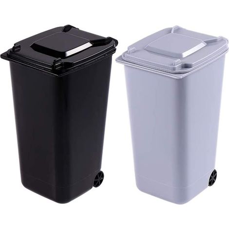 2 Pièces Mini Poubelle en Plastique, Poubelle de Bureau Créative en Plastique Petite Poubelle en Plastique, Porte-Stylos Multifonctionnelpour Office Dressing Table Bedroom Items (1/5)
