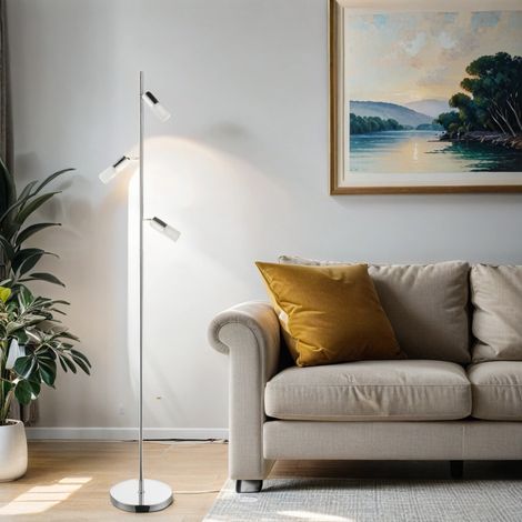 Stehlampe LED 3000 K 143 cm verstellbar Glas Metall Modern Leselampe Stehleuchte (1/2)