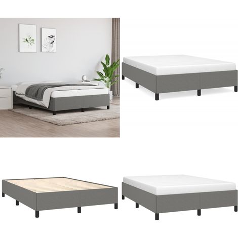 Bettgestell ohne Matratze Dunkelgrau 140x200 cm Stoff - Bettrahmen - Doppelbett - Boxspringbetten - Lattenrost - Schlafzimmermöbel - Home & Living (1/5)