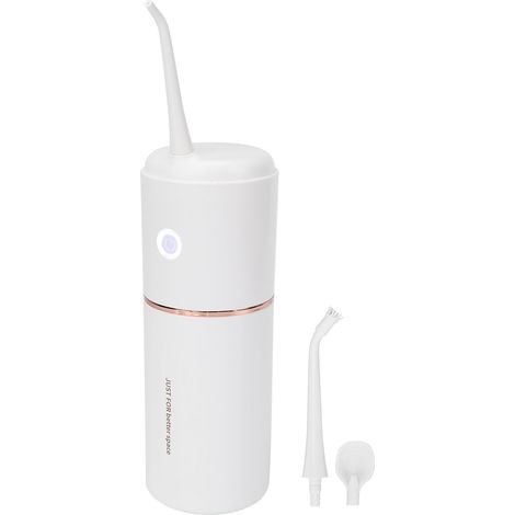 Hydropulseur électrique portable rechargeable pour le nettoyage des dents à l'eau, blanc (1/5)