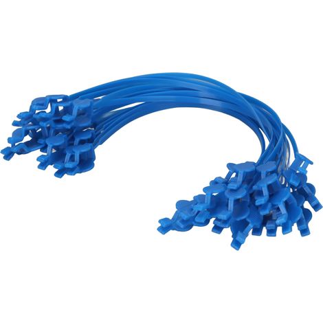Lot de 20 pinces à bavoir dentaires élastiques en plastique à double extrémité, jetables, pour l'hygiène bucco-dentaire (bleu). (1/5)