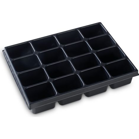 Casier pour petites pièces 16 bacs 1000010136 – Plastique thermoformé – Longueur 63mm, largeur 265mm – Rangement optimisé pour i-BOXX 72 – Bs Systems