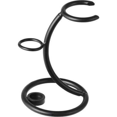 Porte-blaireaux - Acier inoxydable - 1 pièce - Noir pour salle de bain
