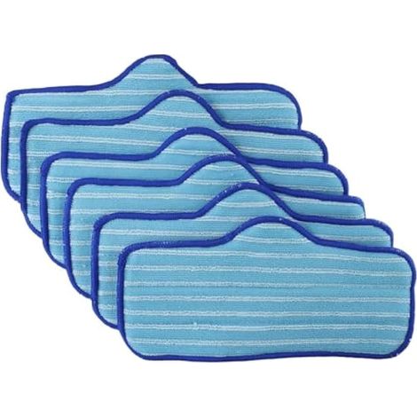 Lot de 6 serpillères en microfibre pour nettoyeur vapeur Dupray Neat, coussinets réutilisables pour bois dur et carrelage, bleu (1/5)