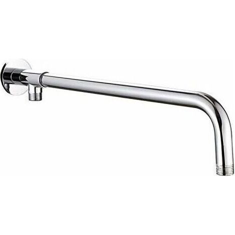 Bras de pommeau de douche en acier inoxydable avec support en cuivre argenté et chrome poli pour pommeau de douche à effet pluie Livré LO-Ron