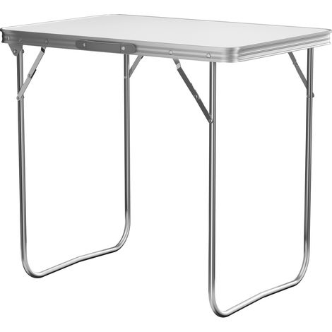 Picnic Tables 2.6FT/ 80CM with Carry Handle White Portable Folding Table Heavy Duty Aluminium Table Handbag Size Compact for Dining Party Market Stalls Outdoor Activities (1/5)