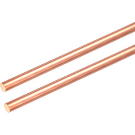 2Pcs Barres Rondes En Cuivre naturel À 99.99%, Diamètre 5.5mm / 0.22", Longueur 10.2", Barres En Cuivre Nu Pour DIY, Métal, Loisirs, Jardinage, Industrie, Décoration (1/5)